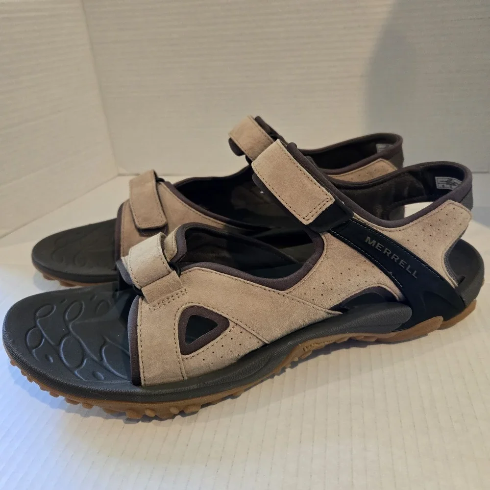 Merrell Men's Huntington Ankle-Strap Sport Convert Taupe Sandals Size 13 J034239